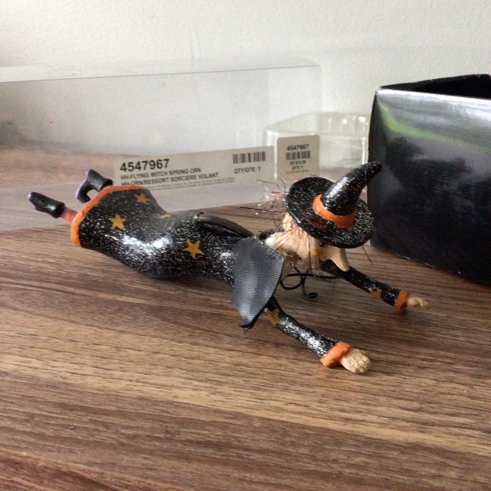 Vintage Bombay Comp. Flying Witch Halloween Decor Collectible Ornament -New